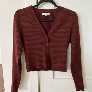 Reformation Ribbed Cardigan Top S